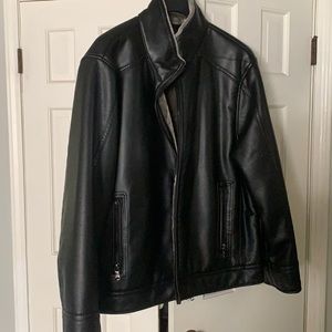 Fully lined heavy, warm leather-feel jacket. Worn twice